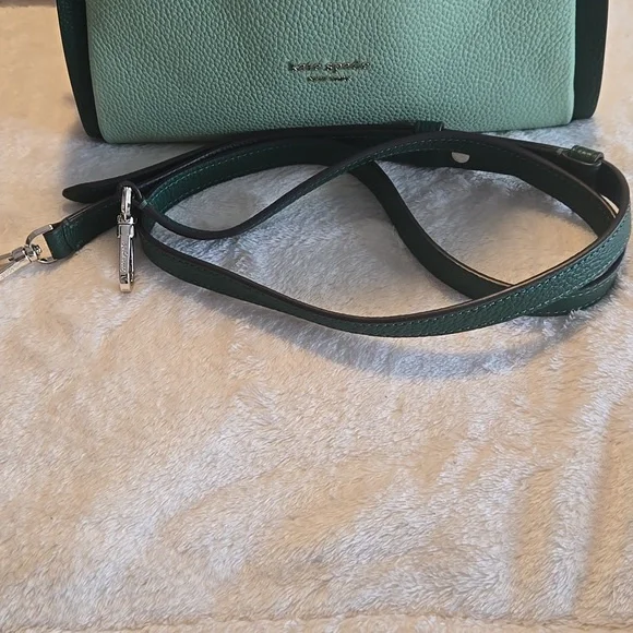 EUC Kate Spade New York Pebbled Leather Knott Colorblock Green With Wallet - Picture 10 of 15